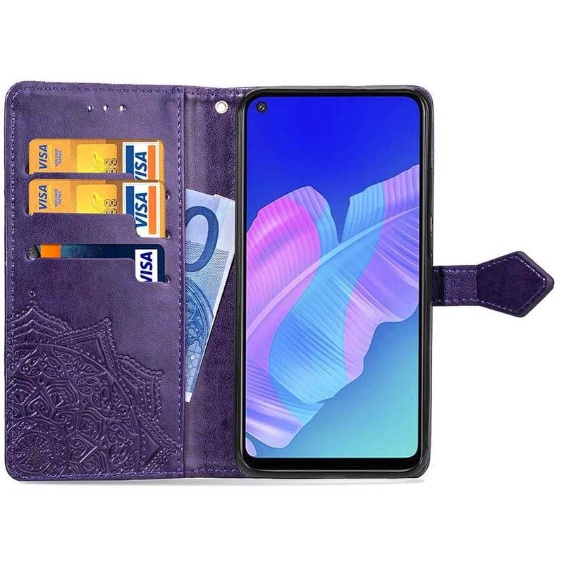 Кожаный чехол (книжка) Art Case с визитницей для Xiaomi Redmi 9 Фиолетовый - фото 3