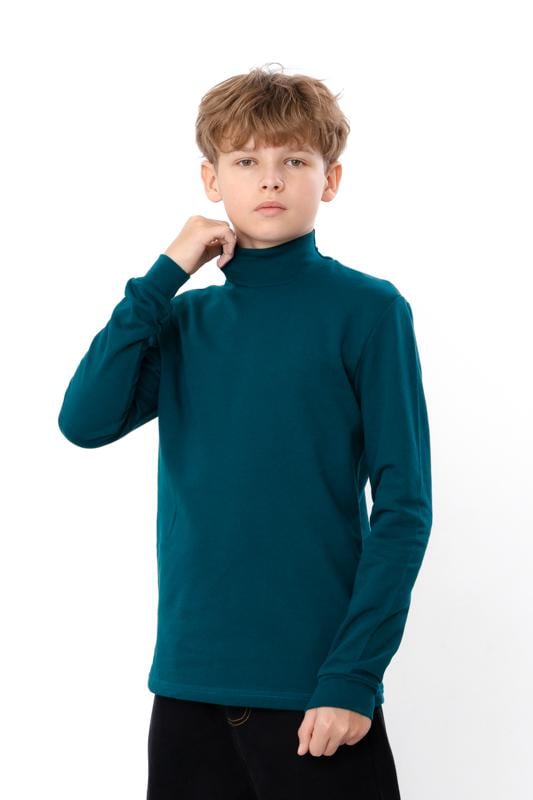 Водолазка для хлопчика-підлітка утеплена однотонна Носи  Своє 134 см Смарагдовий​ (6236-023)
