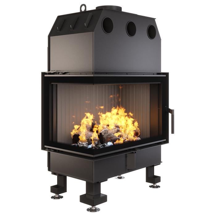 Камінна топка кутова Saven Energy ECO 15,1 kW 75х50х47L см Black (SE/75/50/47/L/BL)