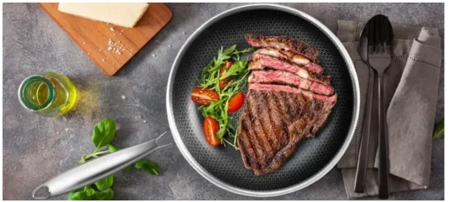 Сковорода зі скляною кришкою Bohmann з нержавіючої сталі з стільниковою структурою 22 см (BP 4000-22) - фото 9