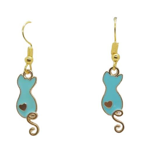 Серьги Jewelry Liresmina Котики любви эмаль 4,2 см Золотистый