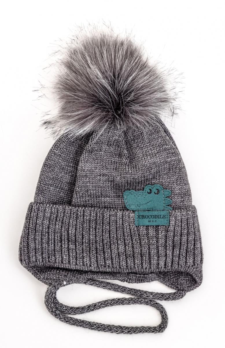 Шапка дитяча зимова Alex Кроко 46-50 см Асфальт