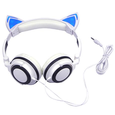 Сяючі навушники з котячими вушками UFT BL108 White