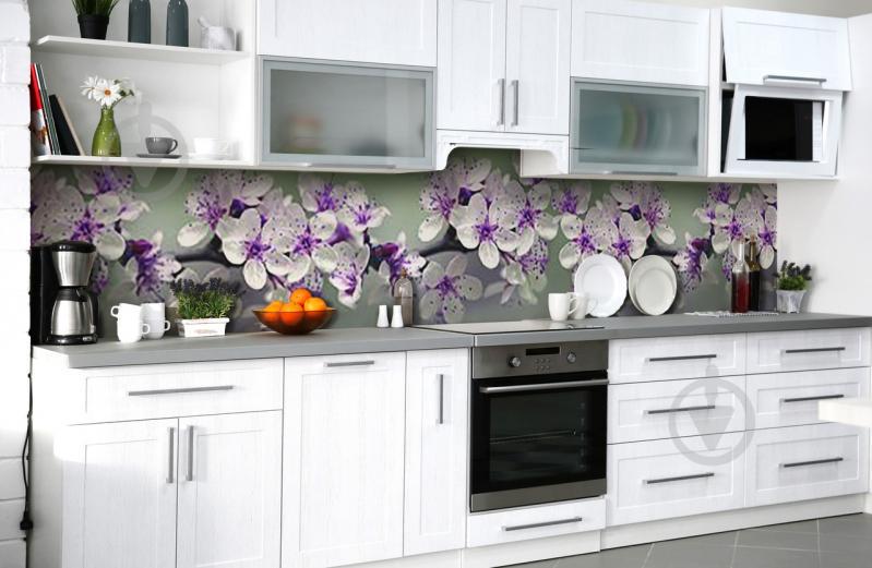 Скинали на кухню Zatarga «Вишнёвое соцветие» 600х2500 мм виниловая 3Д наклейка кухонный фартук самоклеящаяся Скинали на кухню Zatarga «Вишнёвое соцветие» 600х2500 мм виниловая 3Д наклейка кухонный фартук самоклеящаяся