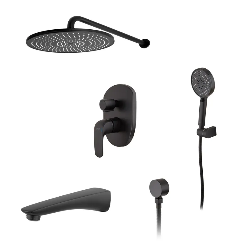 Встраиваемая душевая система со смесителем KOER KB-64008-05 Black (KR3477)
