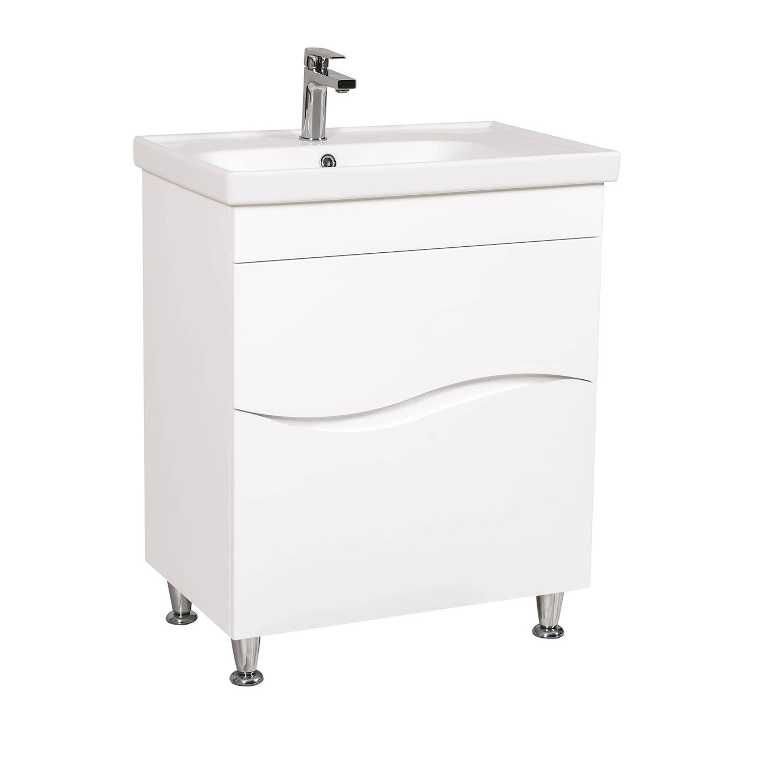 Тумба для ванной Aqua Rodos Альфа 70x45 напольная с умывальником CeraStyle Frame Белый (АР000040173)