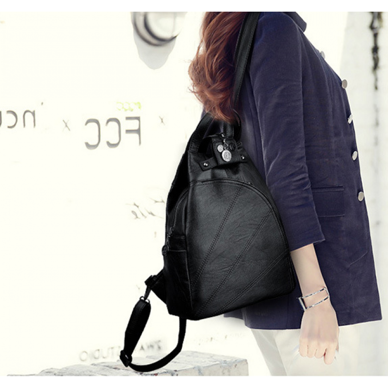 Рюкзак для міста стильний 30х27х12 см Чорний (604) - фото 4 Рюкзак для міста стильний 30х27х12 см Чорний (604) - фото 4