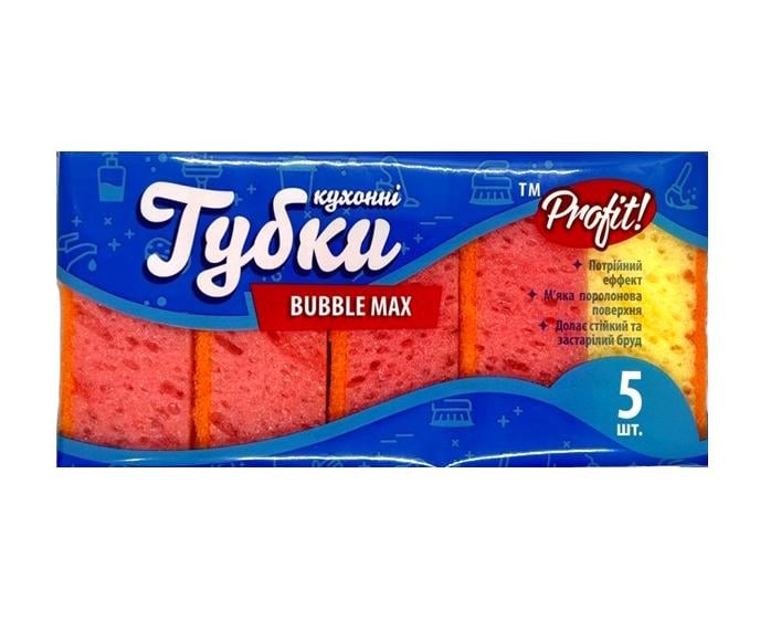 Губка для посуды PROFIT Bubble Max пористая 5 шт. (14188)