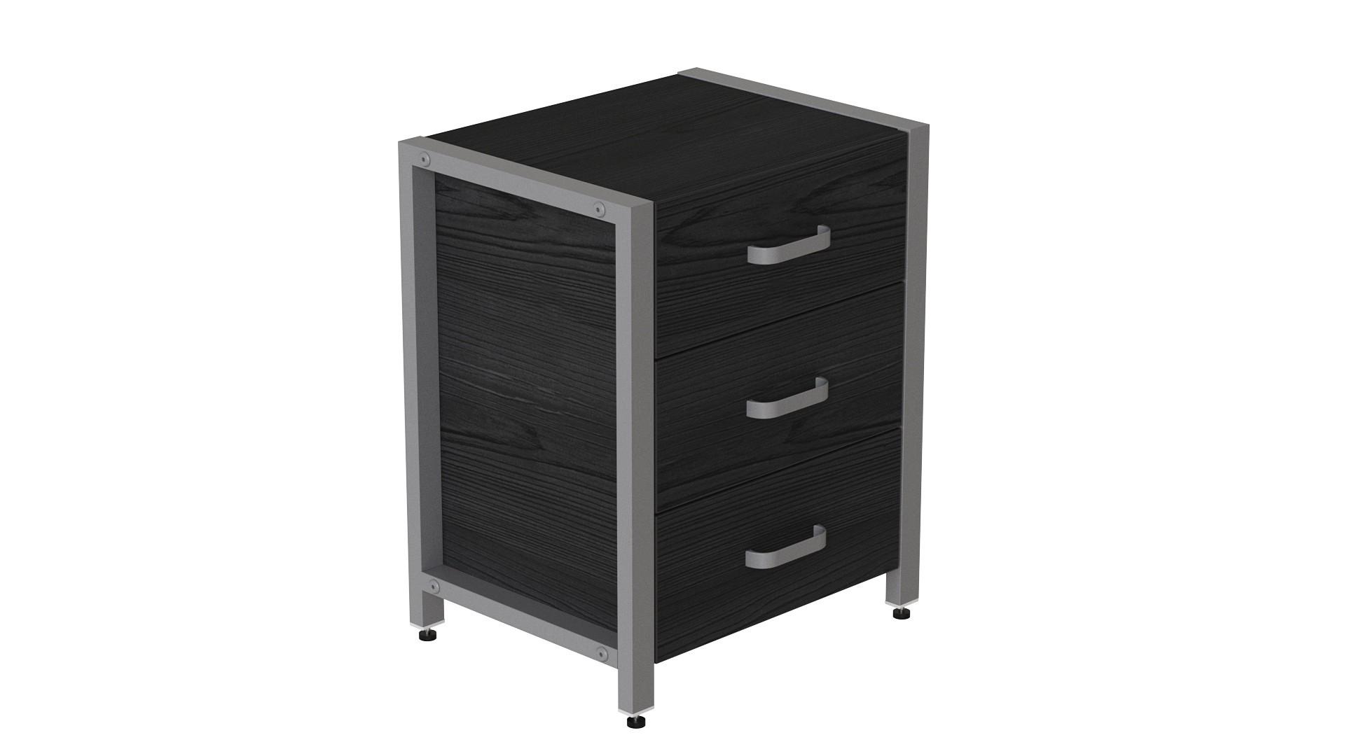 Тумба универсальная Ferrum-decor Вивьен 3 ДСП 16 мм 50x41x40 см Серый/Сосная Кембра (FRD-104200)