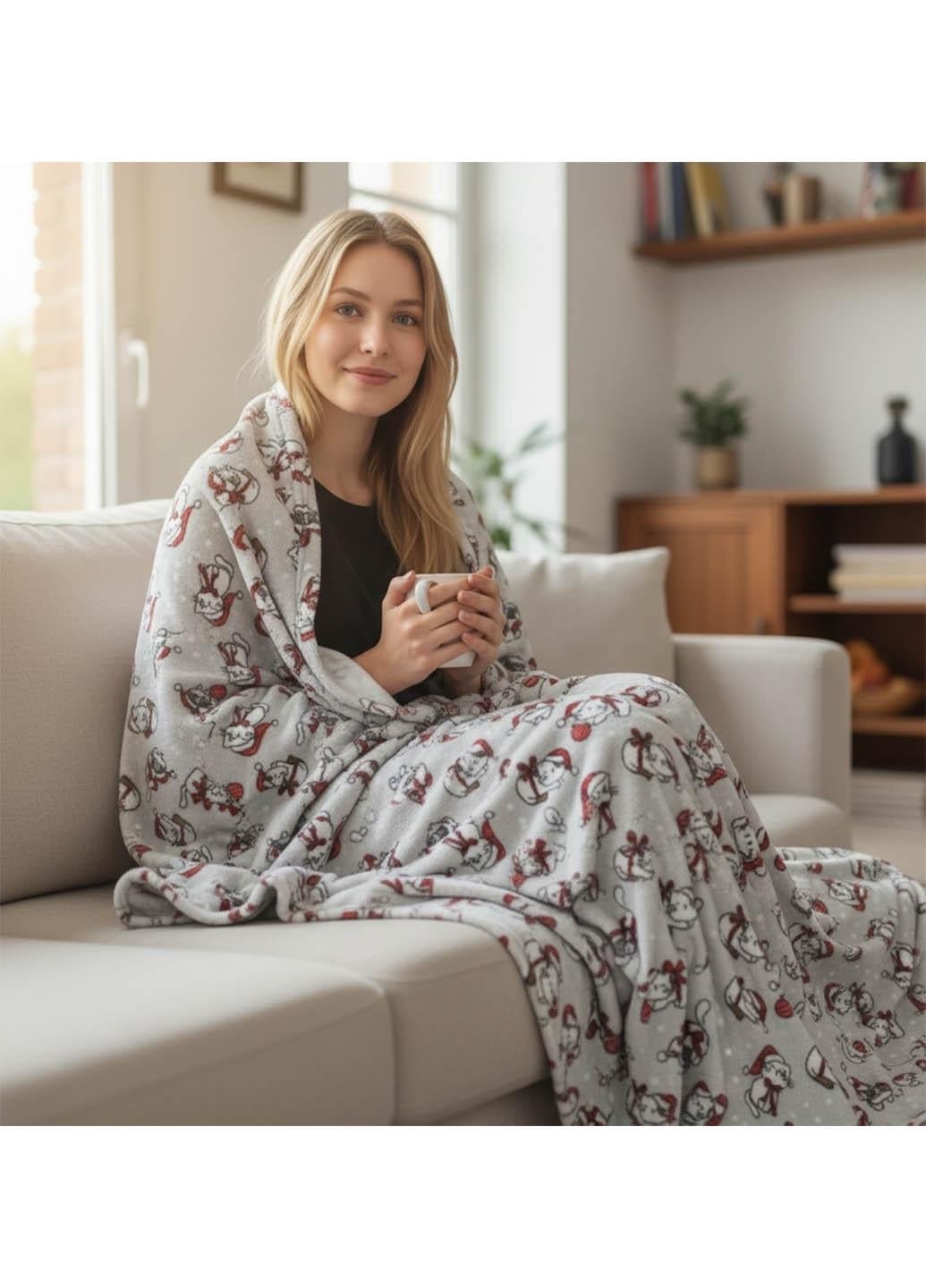 Покрывало новогоднее велюровое 220х200 см Покрывало новогоднее велюровое 220х200 см