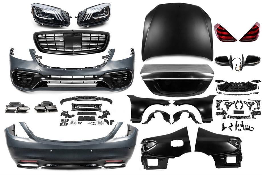 Комплект рестайлинга GBT в W222 AMG S63 для Mercedes S-сlass W221 под покраску (128316)
