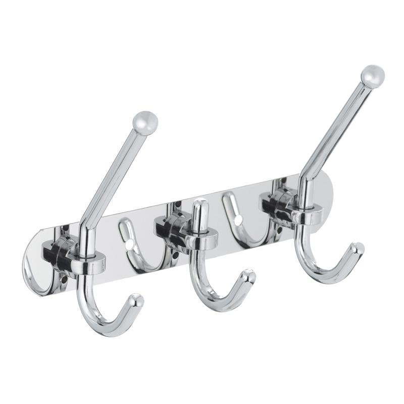 Планка с крючками для полотенец Zerix LR201-3 LL1414 на 3 крючка Хром (81380)