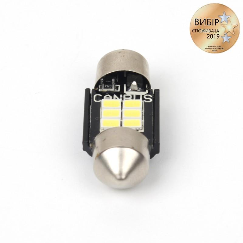 Автолампи світлодіодні Carlamp C5W софітка + canbus Т11x31 мм 2 шт. (SJ-K6-31мм) - фото 5 Автолампи світлодіодні Carlamp C5W софітка + canbus Т11x31 мм 2 шт. (SJ-K6-31мм) - фото 5