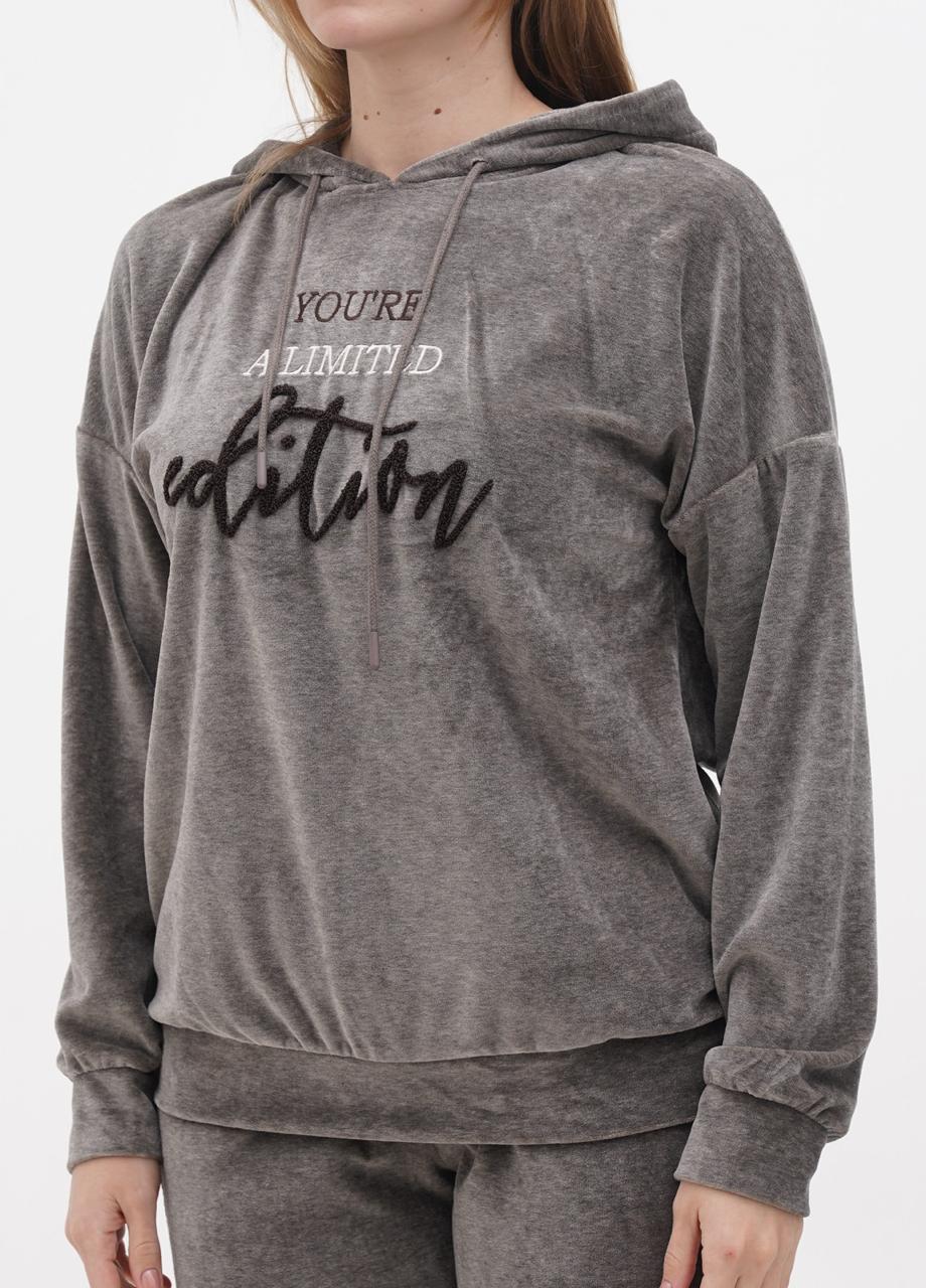 Костюм домашний женский Cotpark худи/брюки L Серый (30343-01-L) - фото 3 Костюм домашний женский Cotpark худи/брюки L Серый (30343-01-L) - фото 3