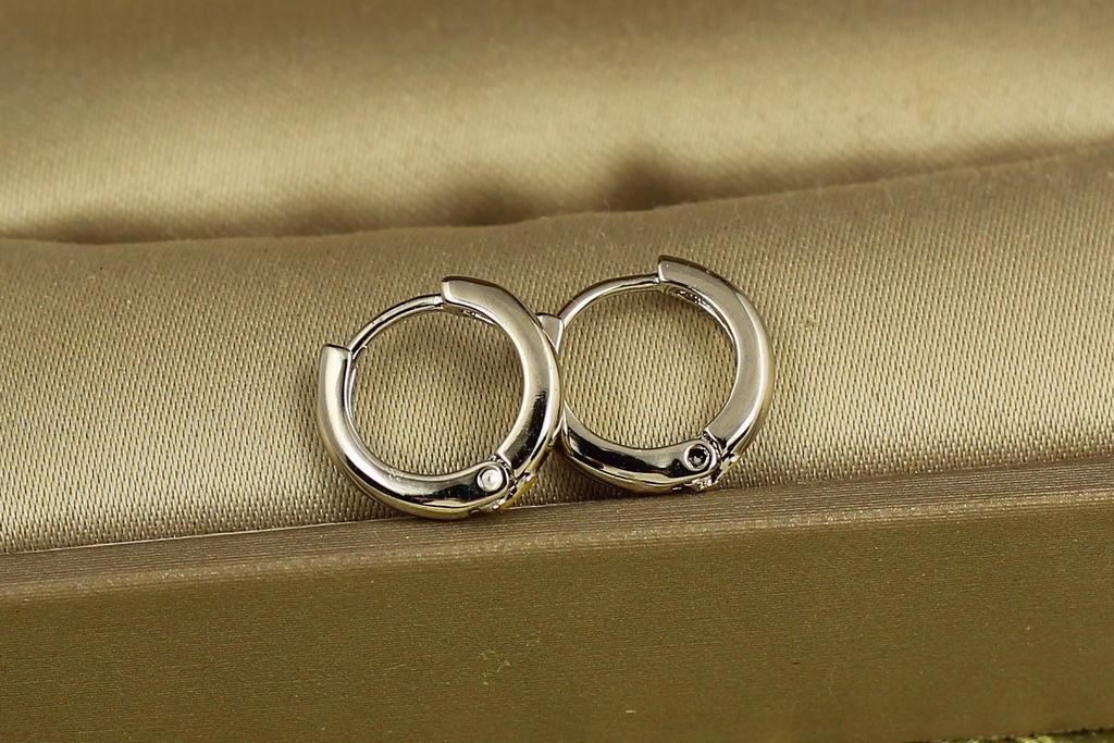 Серьги Xuping Jewelry колечки крепления крапинкой 1,1 см Серебристый (29669418)