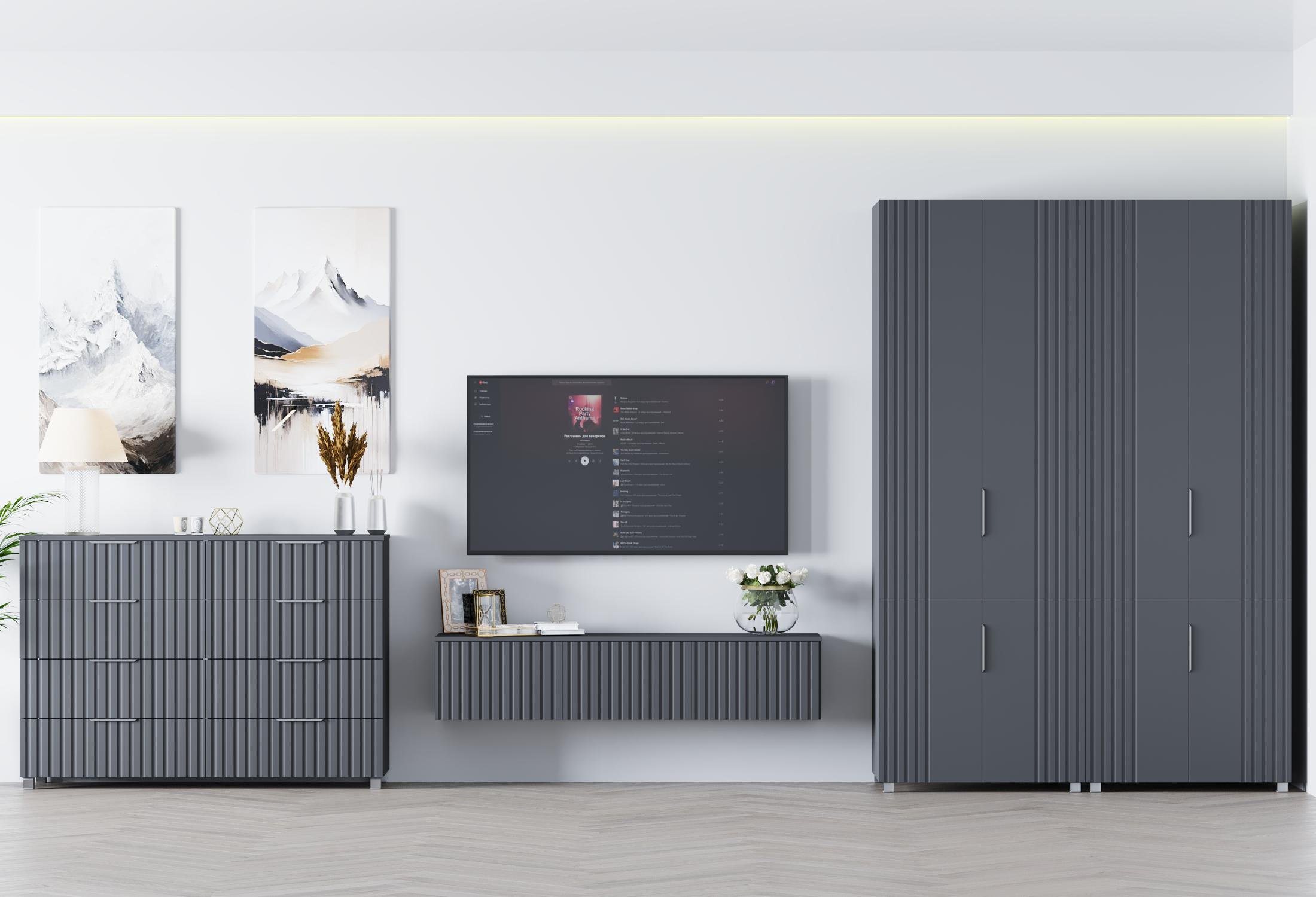 Комод DiPortes Саванна К-407 МДФ 140х99х40 см Антрацитовый/Графитовый (01072) - фото 3 Комод DiPortes Саванна К-407 МДФ 140х99х40 см Антрацитовый/Графитовый (01072) - фото 3