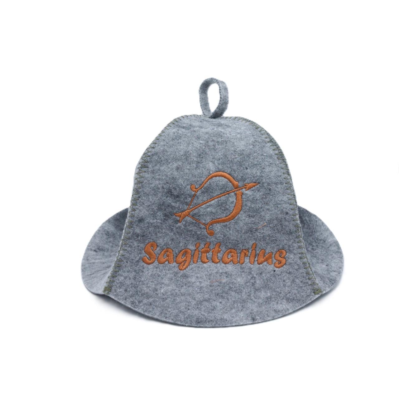 Шапка для бани Luxyart Зодиак Стрелец искусственный мех Серый (XL-102)