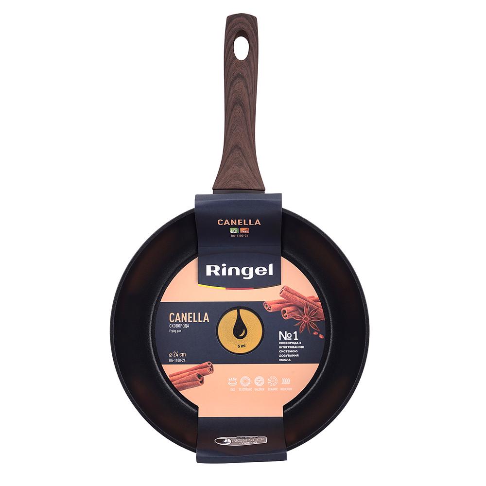 Сковорідка з антипригарним тефлоновим покриттям Ringel Canella RG-1100-24 24 см Чорний - фото 4