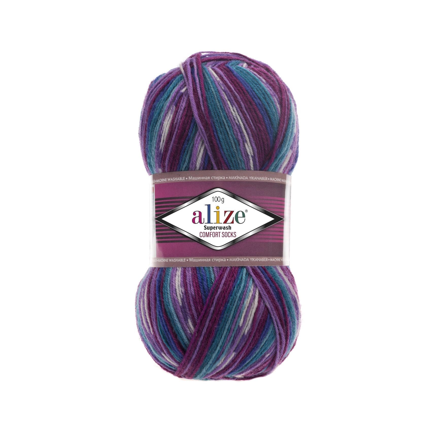 Пряжа носочная Alize Superwash Comfort Socks 4412 разноцветный (2504)