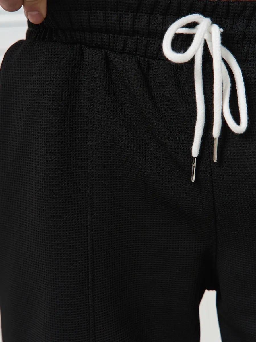 Комплект футболки и шорты из вафельного полотна M Черный (2657755067) - фото 6 Комплект футболки и шорты из вафельного полотна M Черный (2657755067) - фото 6