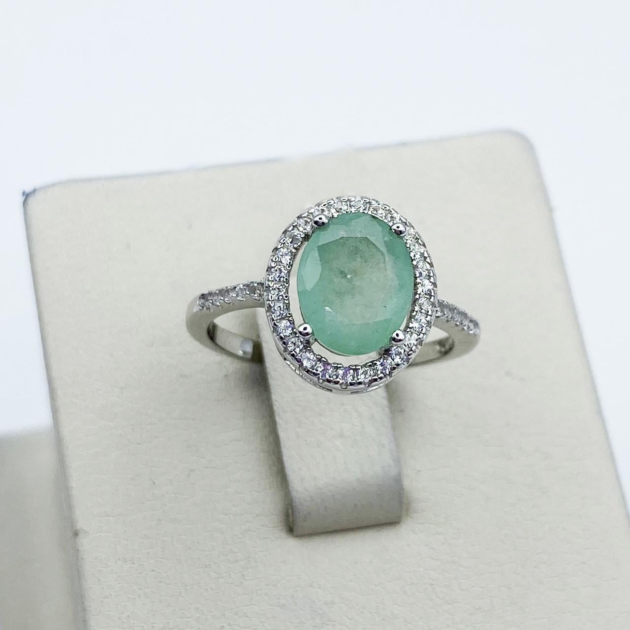 Кольцо серебряное с изумрудом р. 19 2,25 г (2355299039) Кольцо серебряное с изумрудом р. 19 2,25 г (2355299039)