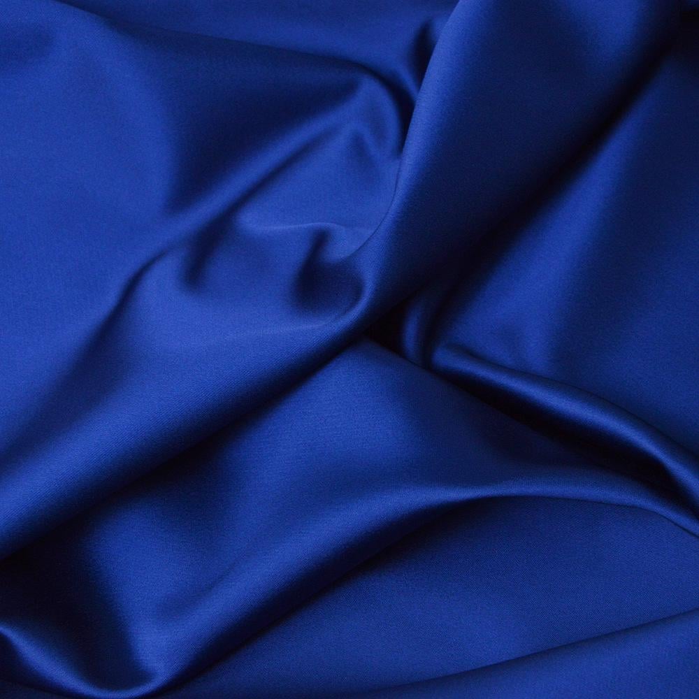 Ткань костюмная атласная Scarlett V-65 Индиго синий (10042)