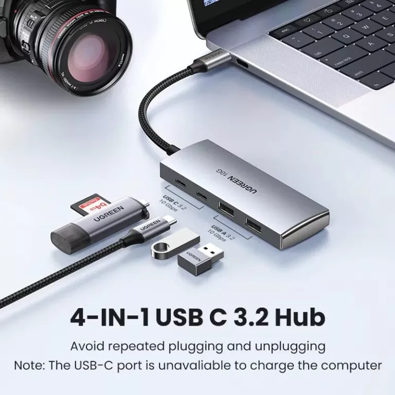 USB-хаб UGREEN CM480 USB-C to 2хUSB 3.2+2хUSB-C Adapter 10G UGR-30758 (UGR-30758) - фото 4 USB-хаб UGREEN CM480 USB-C to 2хUSB 3.2+2хUSB-C Adapter 10G UGR-30758 (UGR-30758) - фото 4