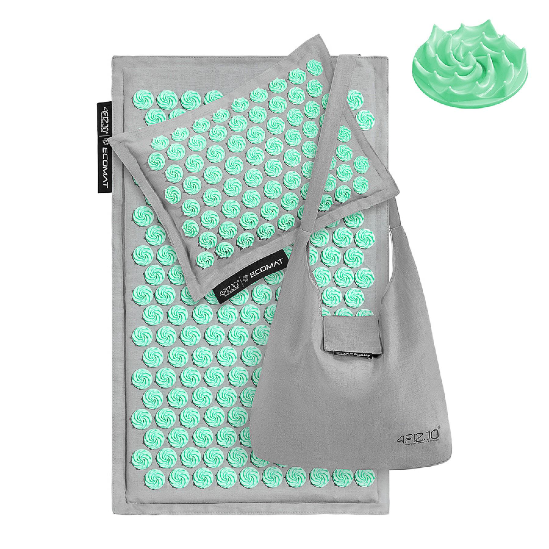 Коврик акупунктурный 4FIZJO Eco Mat Аппликатор Кузнецова с подушкой 68x42 см Grey/Mint (25812) - фото 5