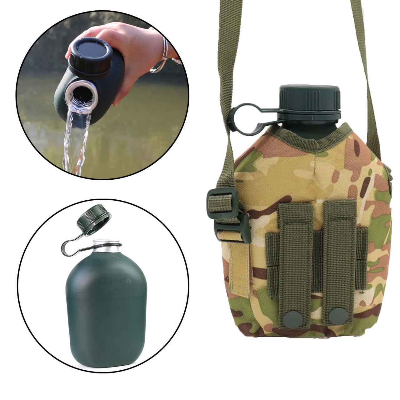 Фляга армейская в чехле для воды 1 л Мультикам - фото 3