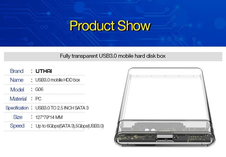 Кишеня для жорстких дисків UTHAI G06 2,5" HDD/SSD (1712152713) - фото 3