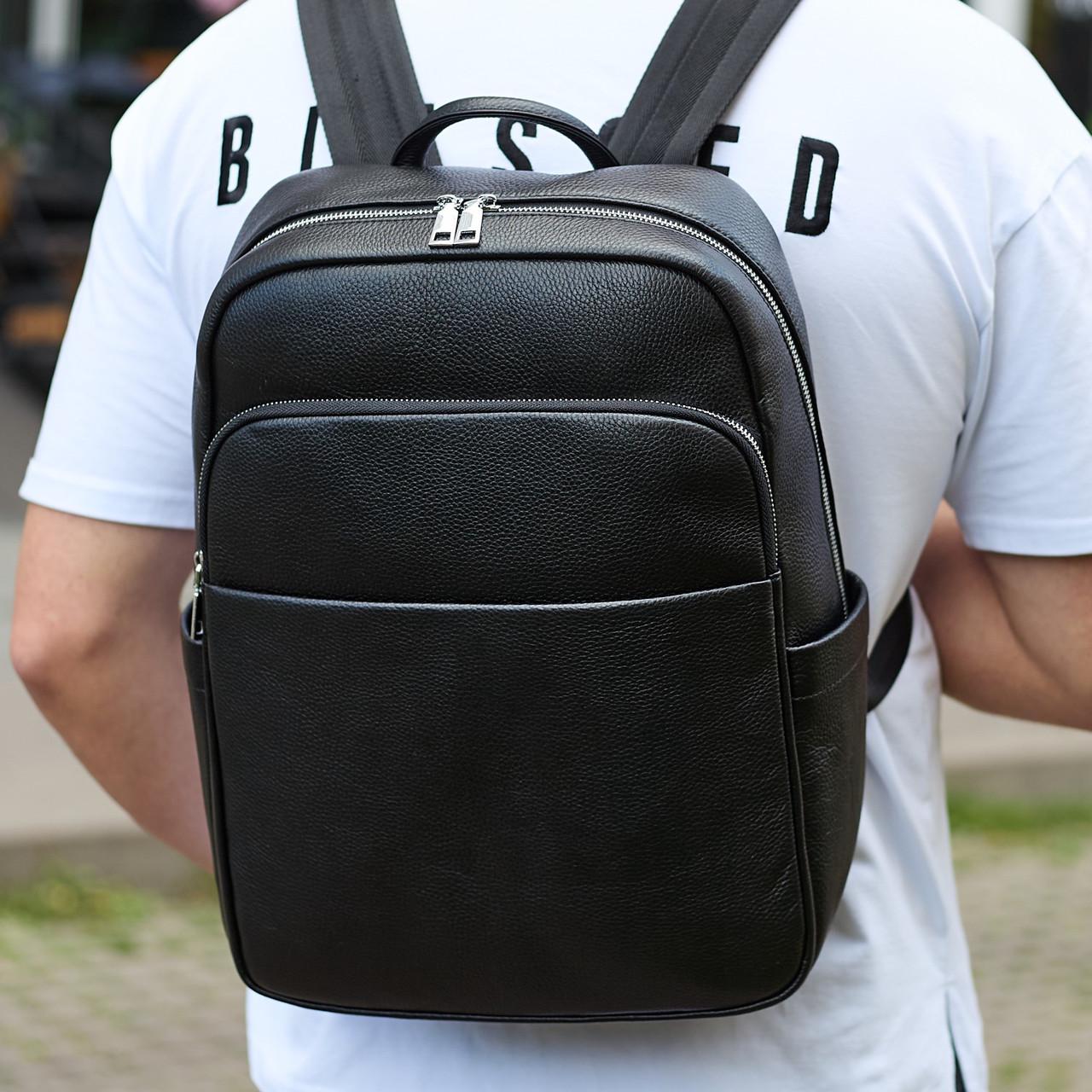 Рюкзак мужской классический Tiding Bag из натуральной кожи Черный (78672 78672)