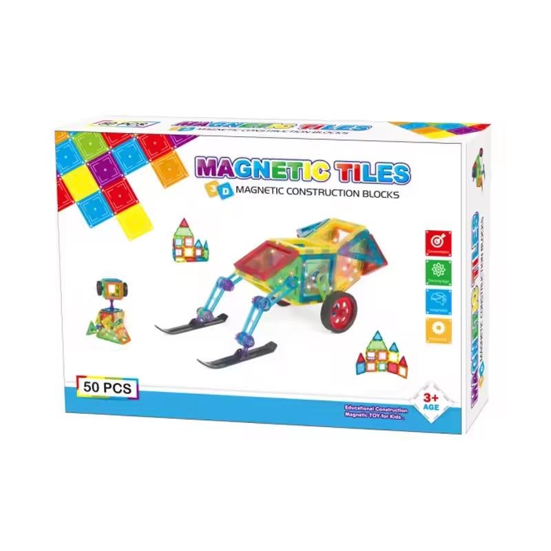 Конструктор детский магнитный 48 деталей Разноцветный