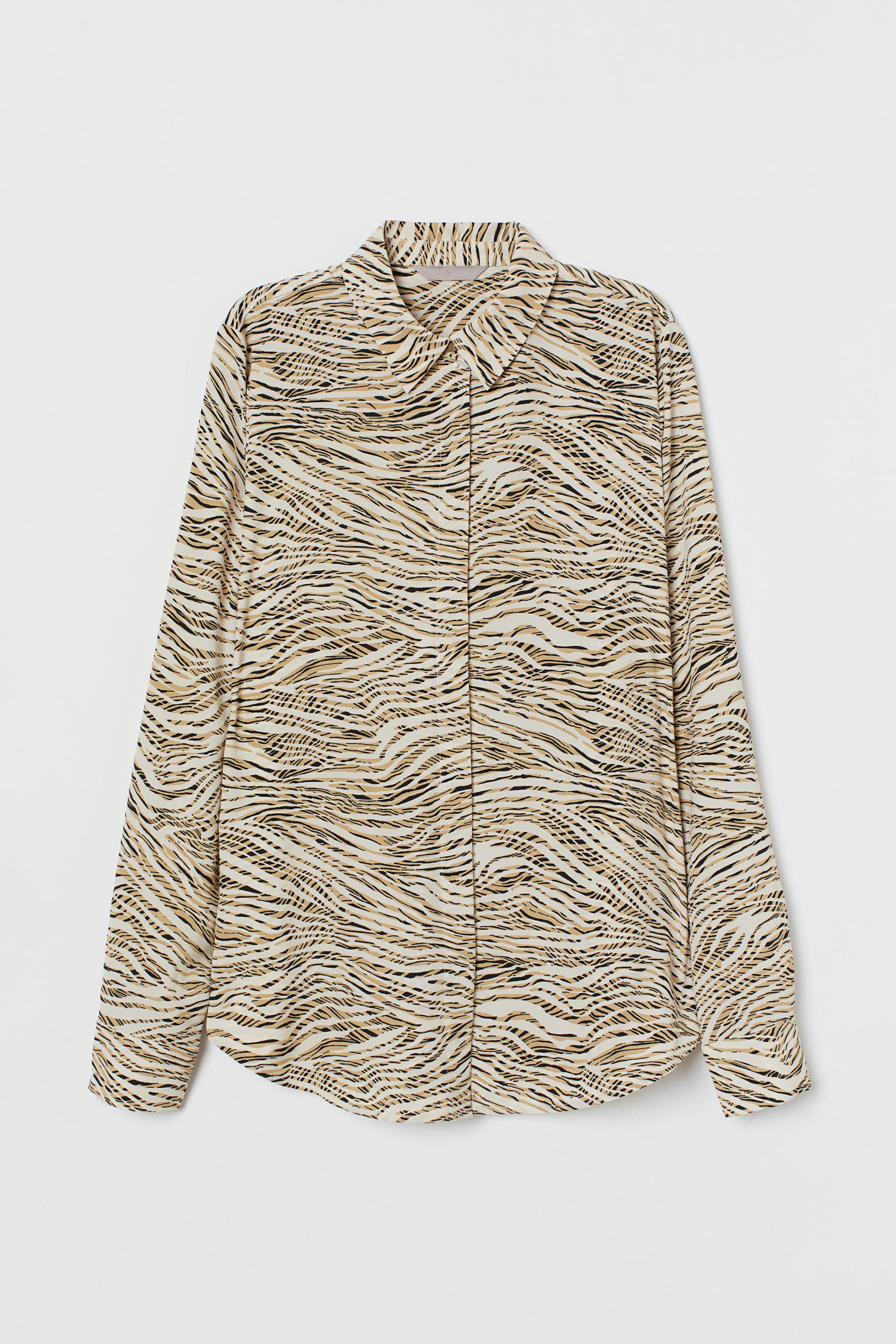 Блуза H&M полоска р. 36 Светло-бежевый (21076956320)