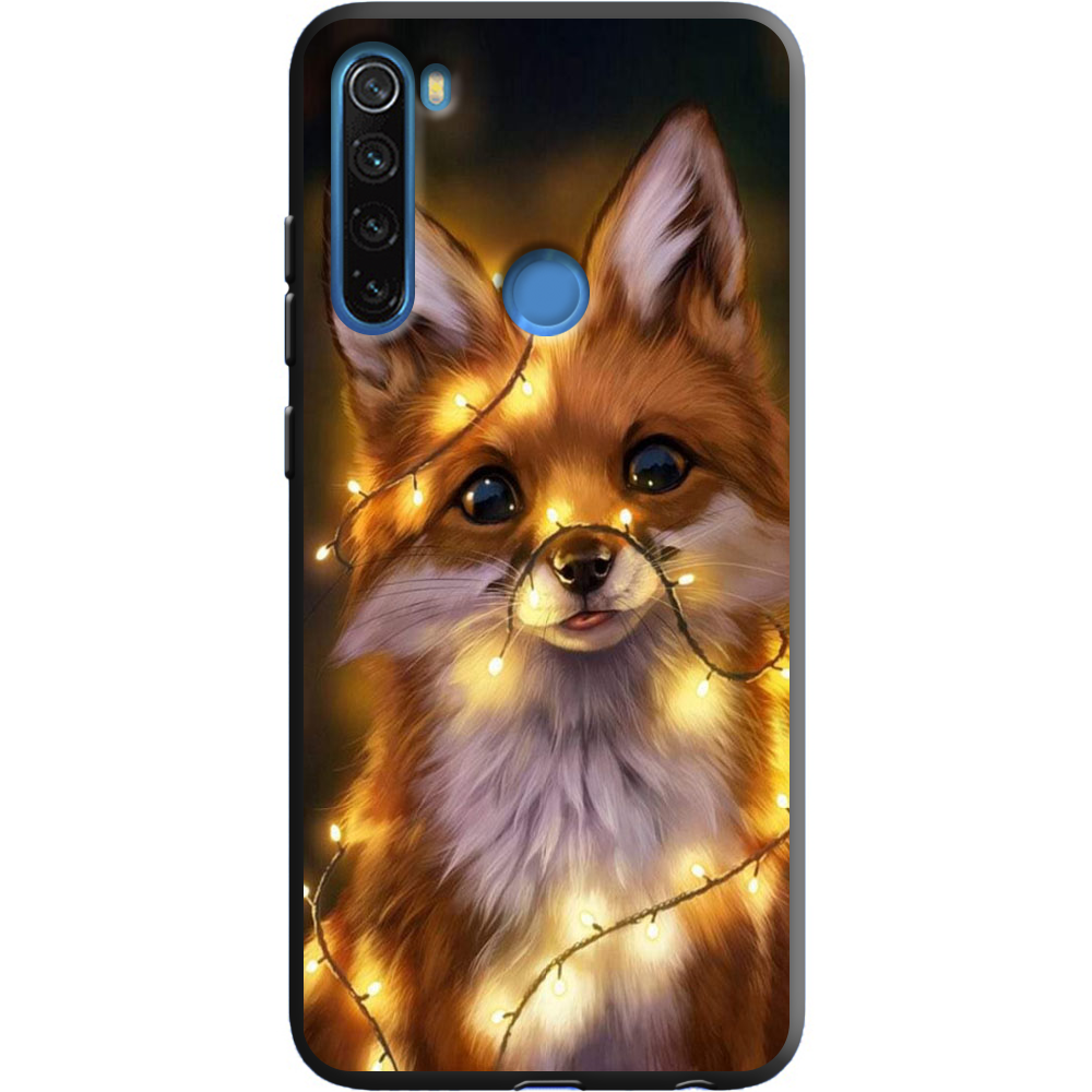 Чехол Boxface Xiaomi Redmi Note 8 Рождественская лиса Черный силикон (38214-up2399-38332)