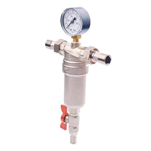 Фильтр самоочищающийся с редуктором давления и манометром FADO 1/2" (FD-FS01) Фильтр самоочищающийся с редуктором давления и манометром FADO 1/2" (FD-FS01)