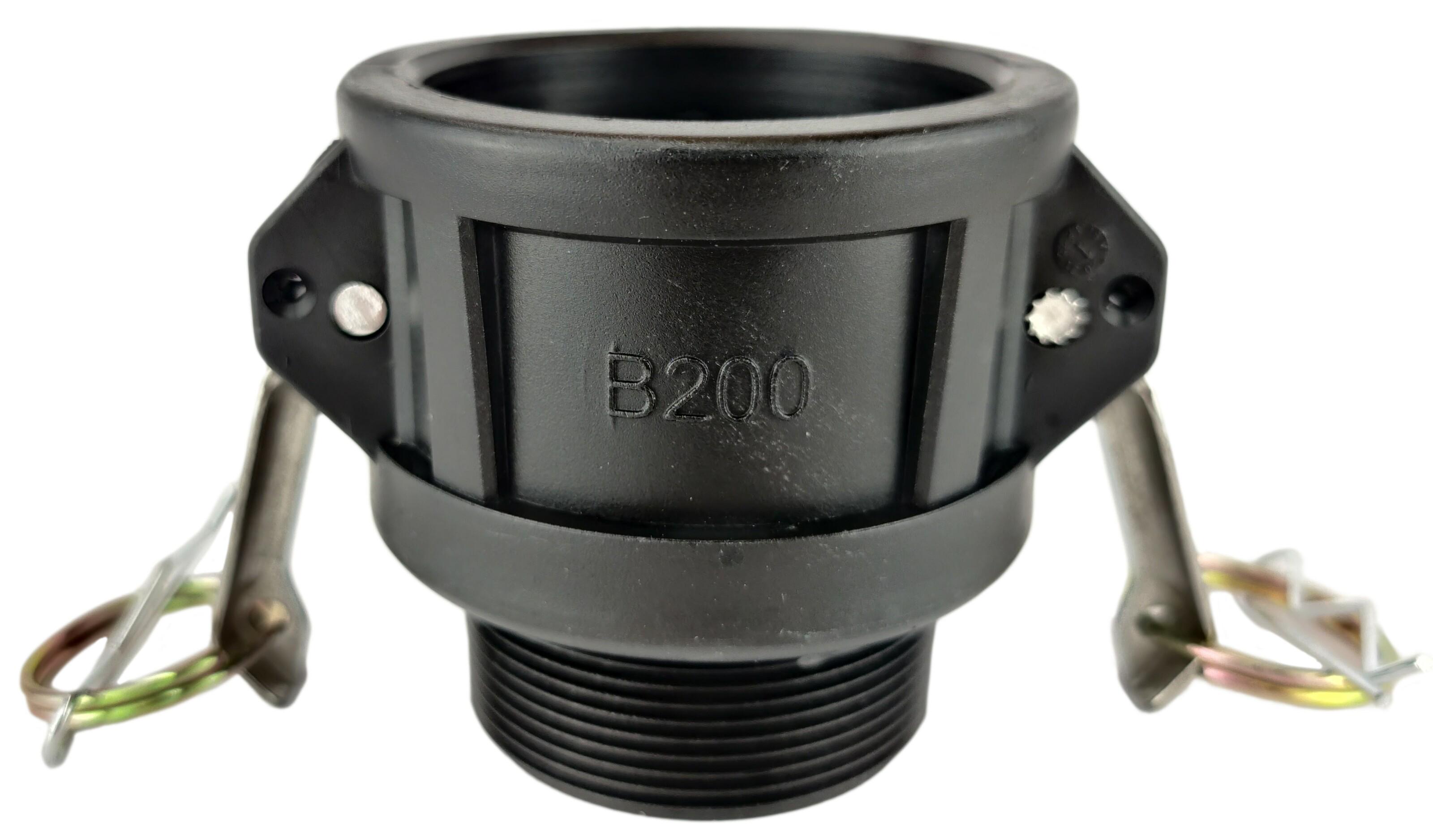 Муфта camlock тип B с наружной резьбой BSPT ШРЗ полипропилен B-200 2" (50213032) Муфта camlock тип B с наружной резьбой BSPT ШРЗ полипропилен B-200 2" (50213032)