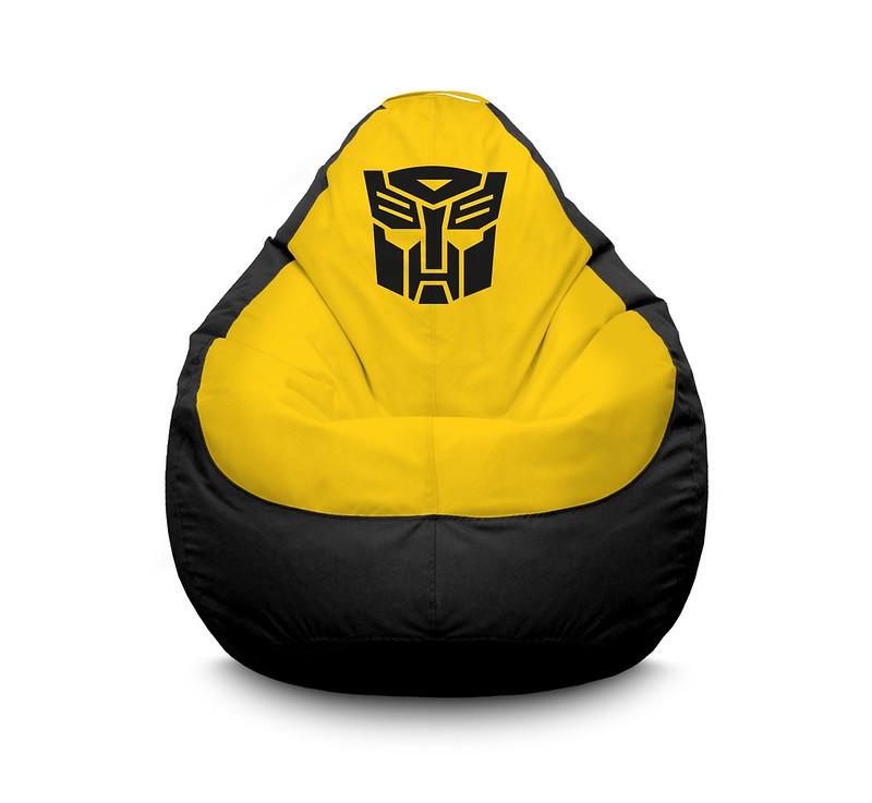 Кресло мешок iPuff Transformers Logo yellow Оксфорд XL 80x110 см Черный