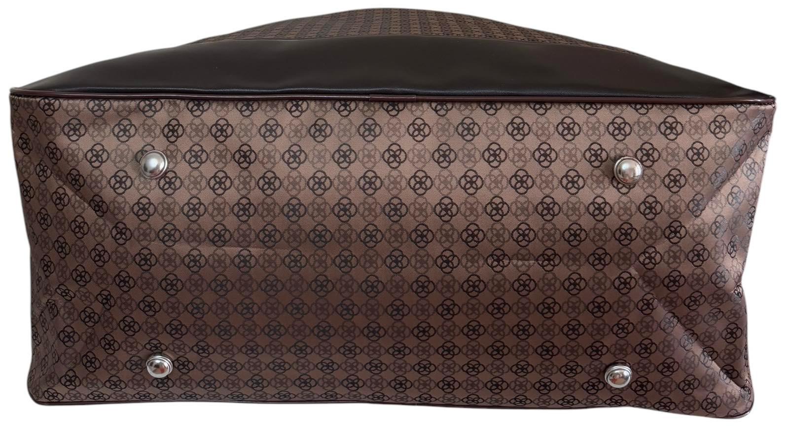 Сумка дорожная большая с длинным ремнем через плечо и боковыми карманами Коричневый (241199) - фото 4