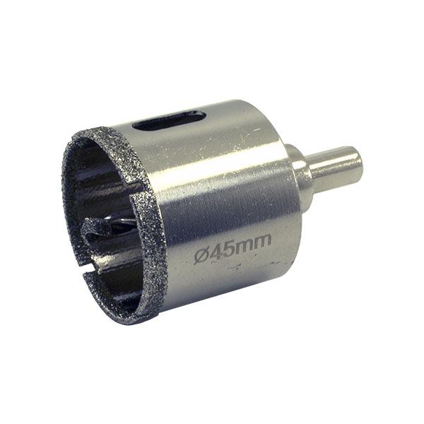 Коронка алмазная по керамограниту/стеклу/керамике с направляющим сверлом Ø 45 мм (504-045) - фото 1 Коронка алмазная по керамограниту/стеклу/керамике с направляющим сверлом Ø 45 мм (504-045) - фото 1