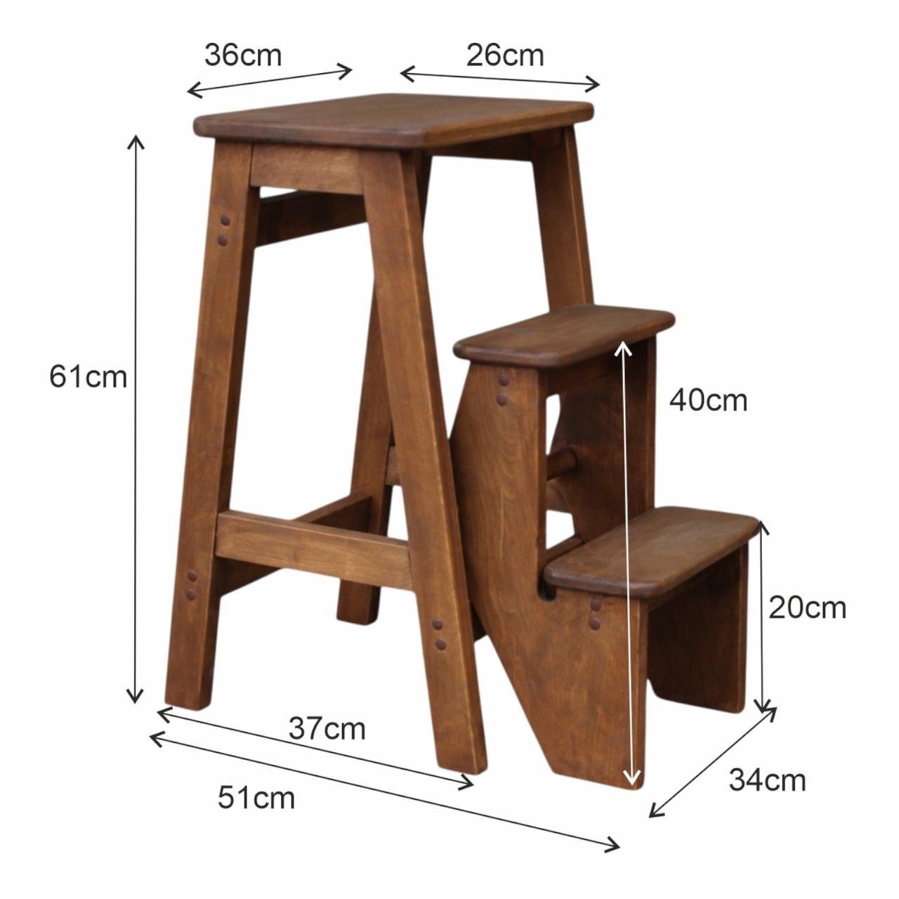 Табурет-лестница деревянный Студія Дерева Вільха Ретро бытовой 3 ступеньки Светлое дерево (31002884) - фото 5 Табурет-лестница деревянный Студія Дерева Вільха Ретро бытовой 3 ступеньки Светлое дерево (31002884) - фото 5