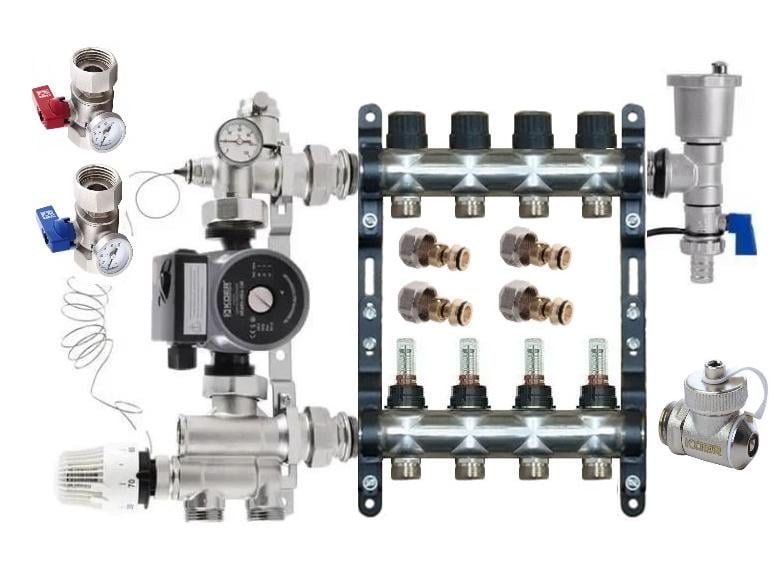 Колектор енергозберігаючий Lider Comfort 4 контури для теплої підлоги (9238502)