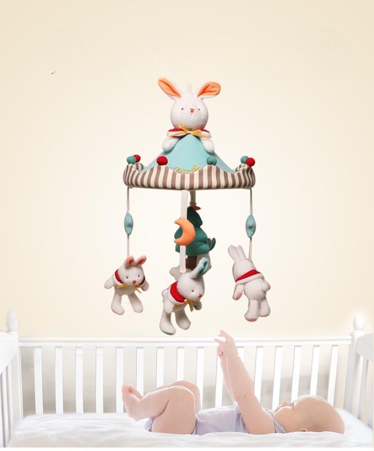 Музичний мобіль-карусель для дитячого ліжечка з плюшевими кроликами Різнокольоровий - фото 3 Музичний мобіль-карусель для дитячого ліжечка з плюшевими кроликами Різнокольоровий - фото 3