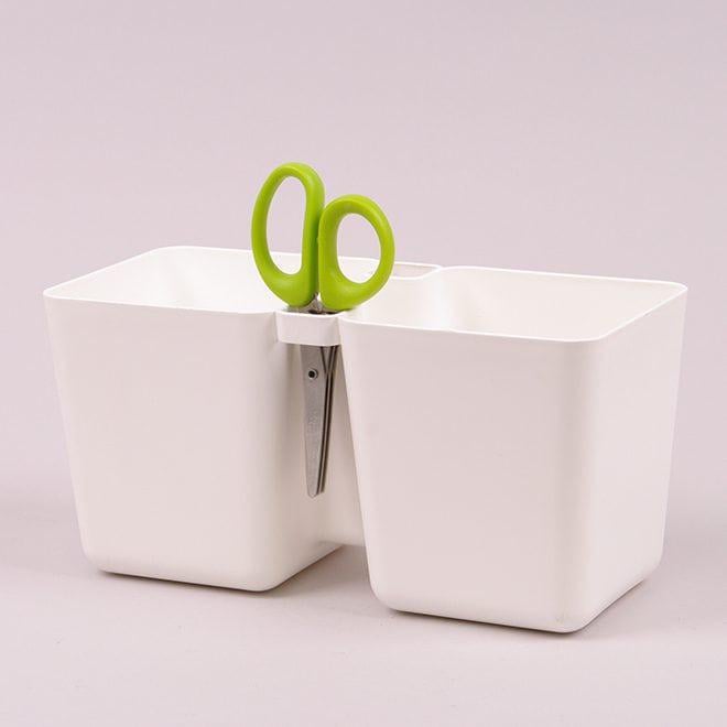 Горшок пластмассовый для зелени Flora Twins Cube с ножницами 24,5 см Белый (92183)
