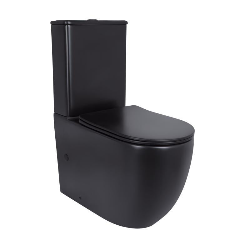 Унітаз підлоговий Qtap QT13226083AMB Robin Ultra Quiet безобідковий з сидінням Soft-close Black Matt (SD00052566)