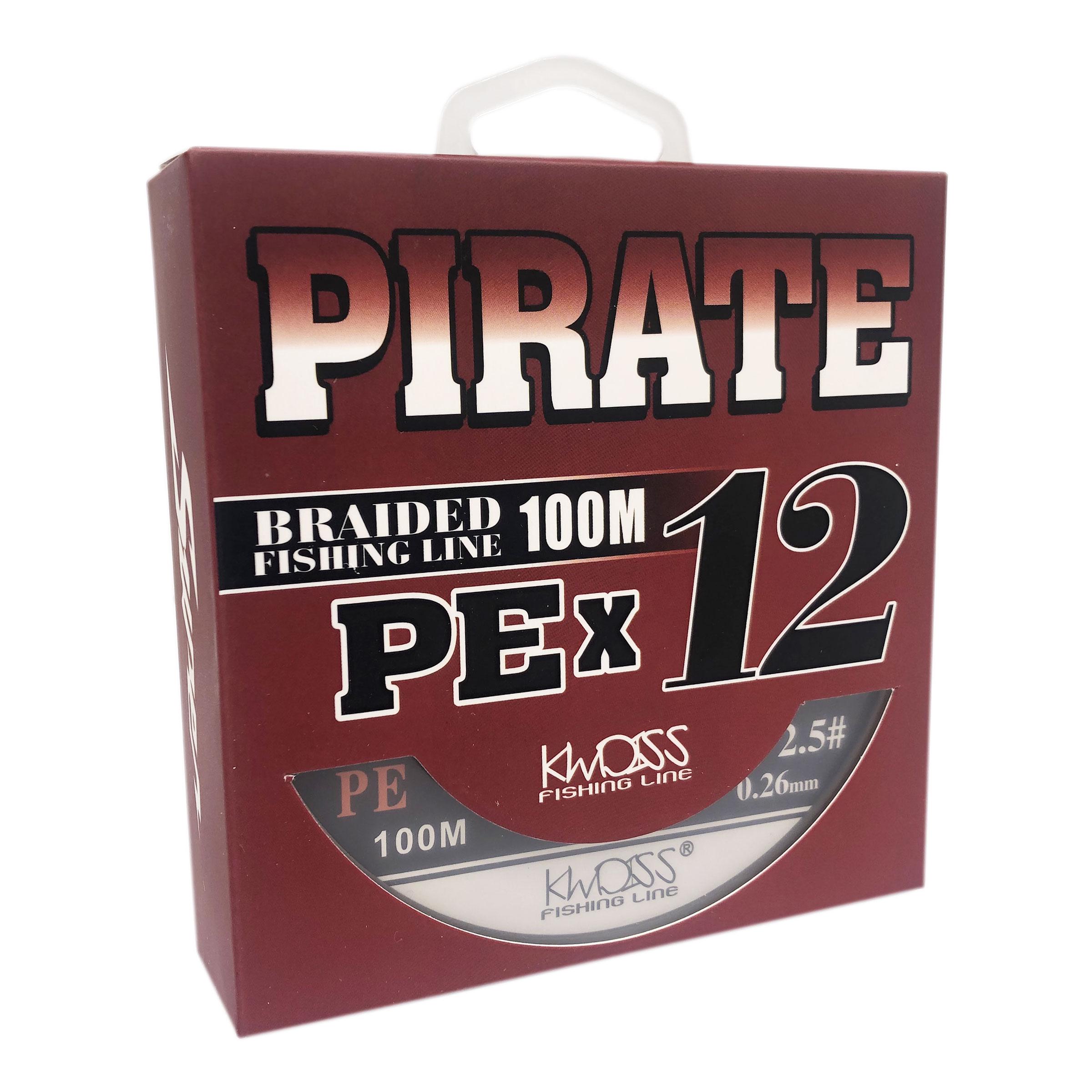Шнур Pirate PEx12 2.5 100 м 0,26 мм 21,8 кг Разноцветный (7874)