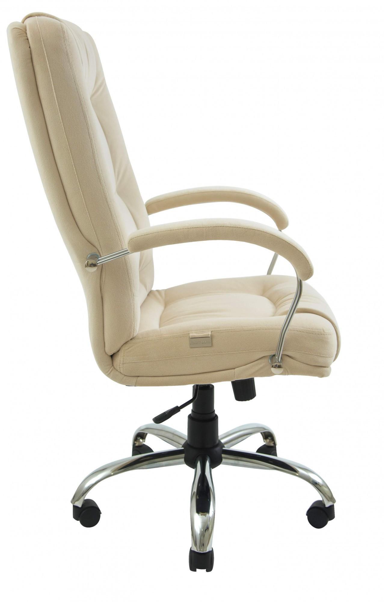 Крісло офісне комп'ютерне Alberto Велюр Хром М1 Tilt Бежевий - фото 3