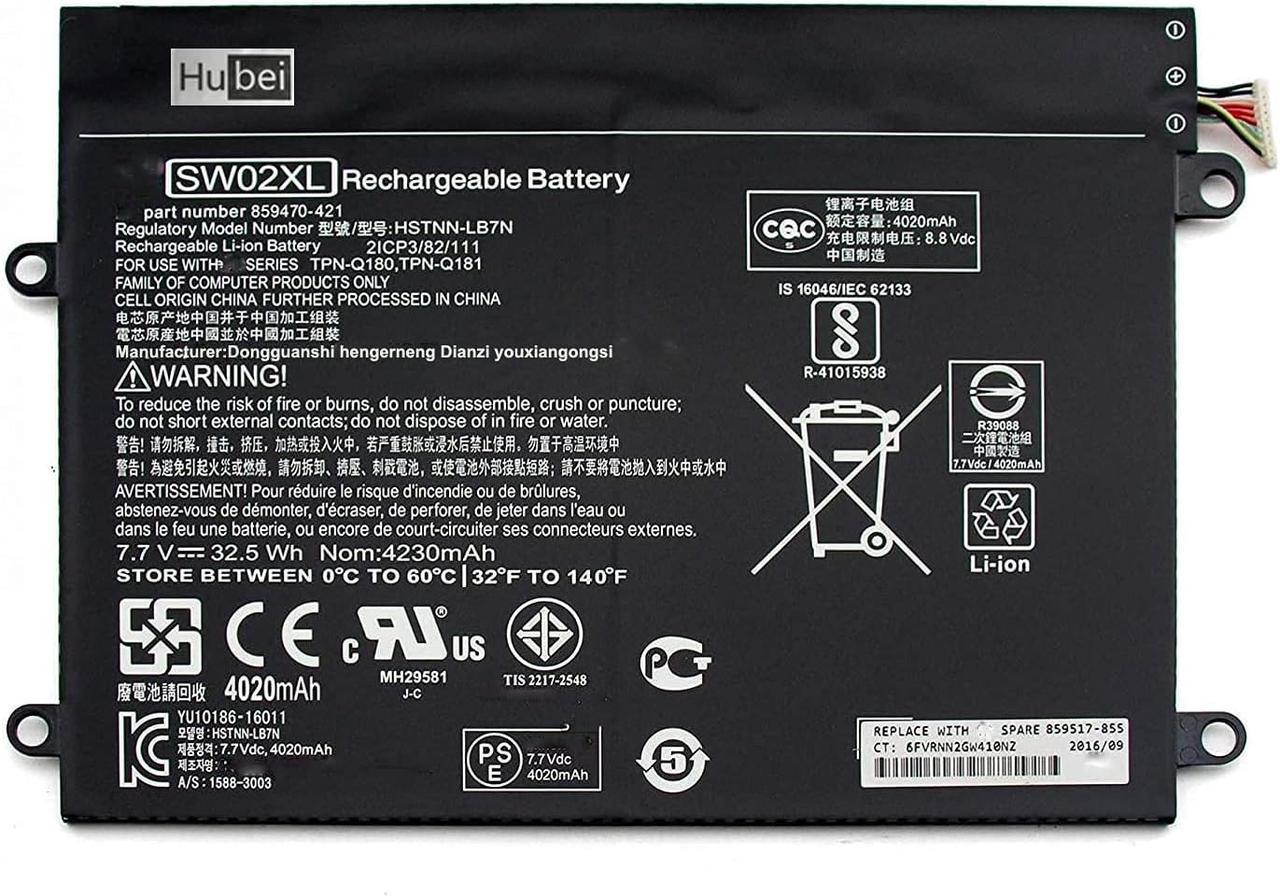 Аккумулятор для ноутбука HP X2 210 G2 SW02XL /7.7V 4000mAh/10-P018WM 10-P x2 210 G2 HSTNN-IB7N