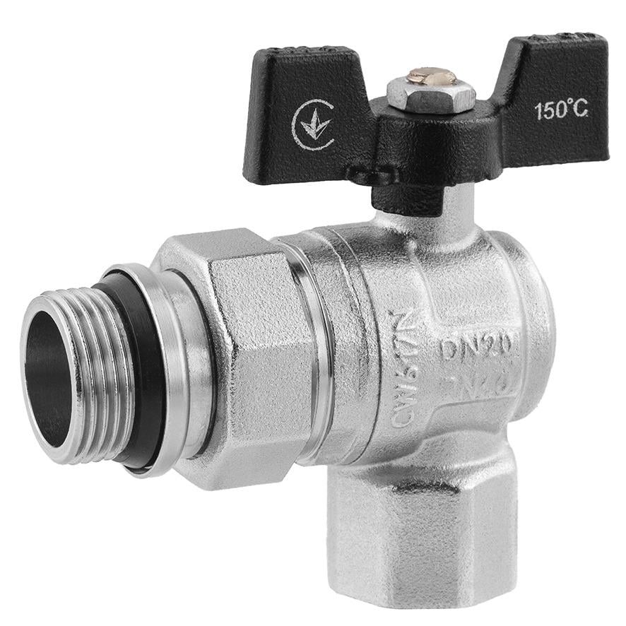 Кран шаровой Kroner CV033224 3/4" ВН с американкой бабочка (249079)