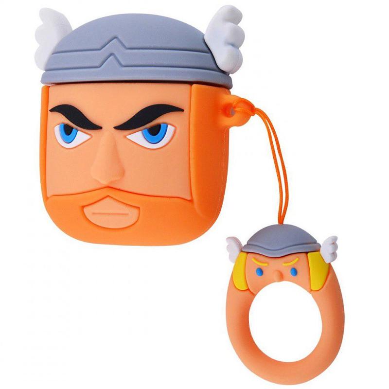 Футляр силіконовий Epik Marvel & DC series для навушників AirPods 1/2 з кільцем Тор/Коричневий (00000033729_6)