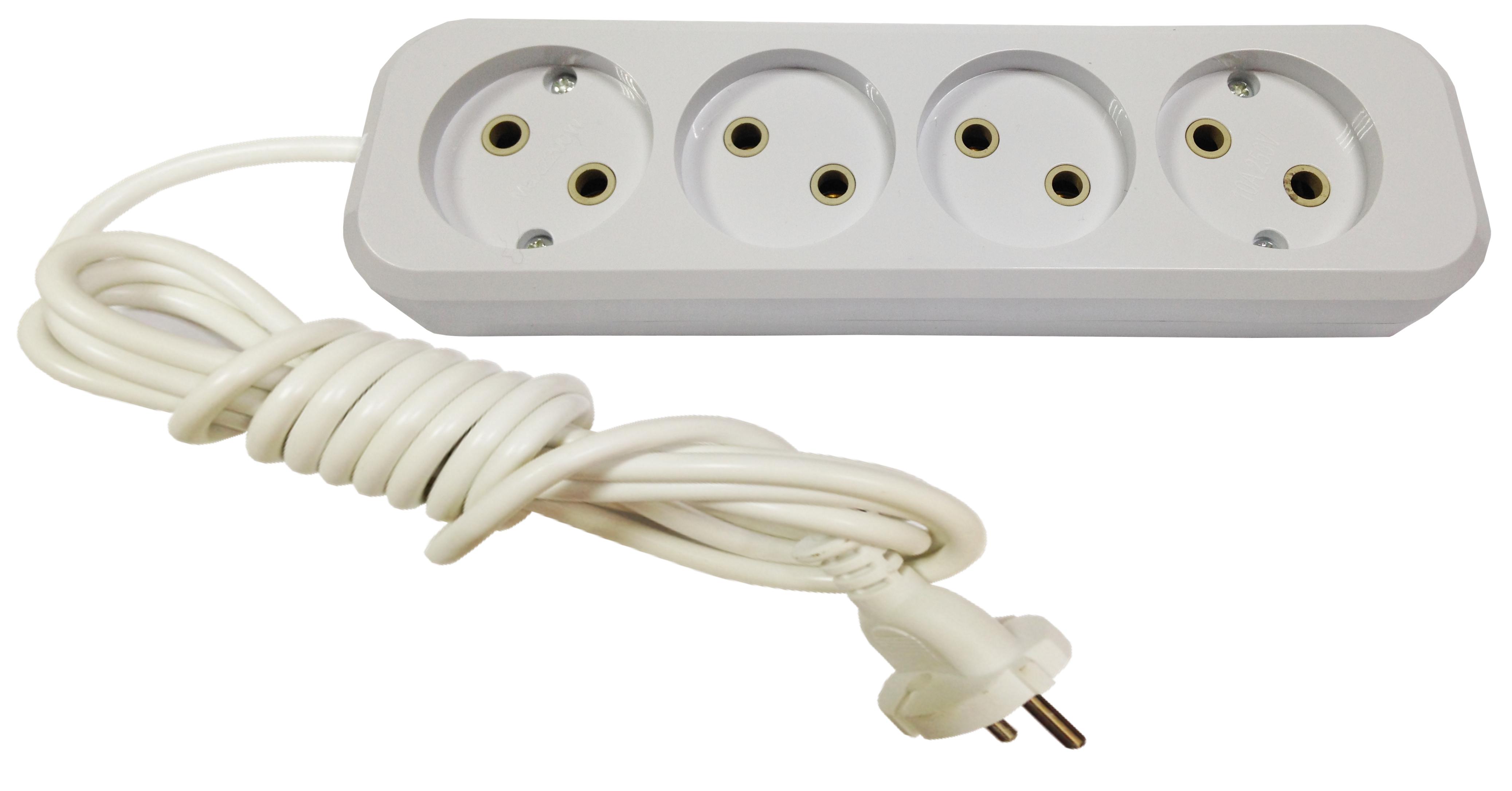 Подовжувач Lumano Modern 4 гнізда мідний провід без заземлення 5 м (18285)